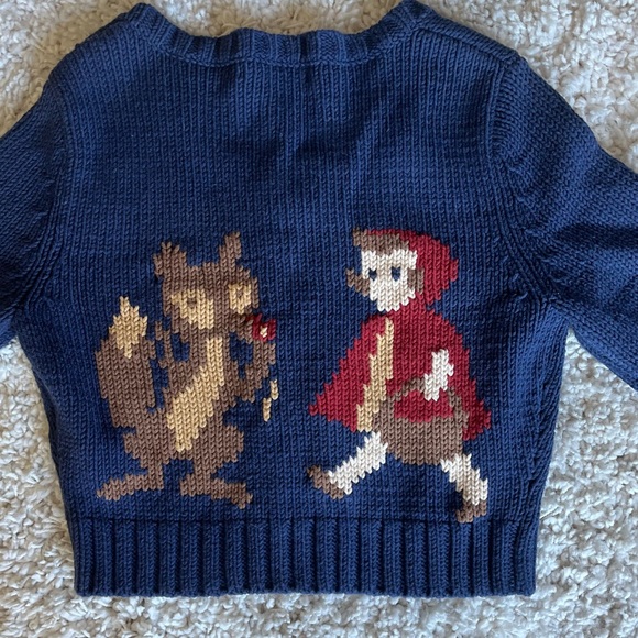 RARE BETSEY JOHNSON LITTLE RED RIDING HOOD CARDIGAN SWEATER SIZE LARGE - Picture 2 of 10